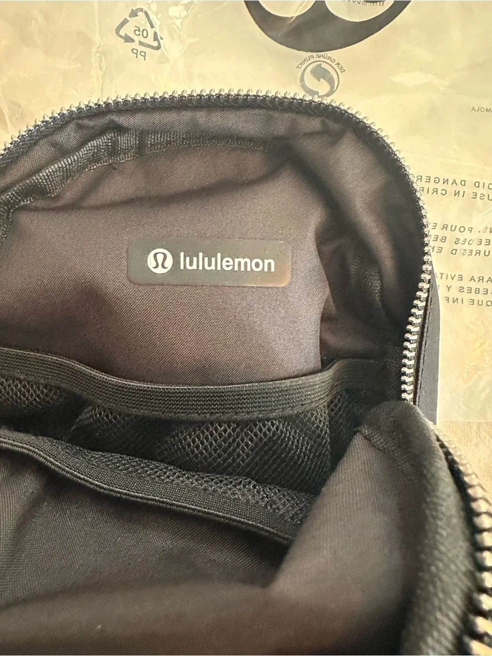 lululemon Black Compact Zip Pouch with Interior Mesh Pocket